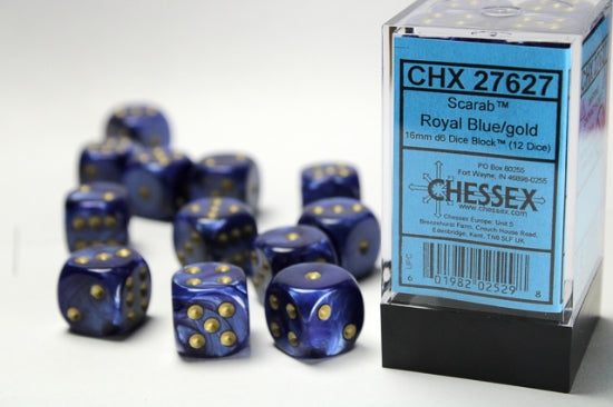 Chessex Scarab 16mm D6 12ct Dice Set