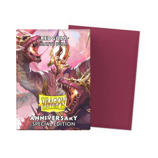 Dragon Shield 25th Anniversary Matte Dual Sleeves - Red Gold