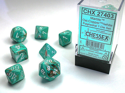 Chessex Mini Marble Polyhedral 7ct Dice Set