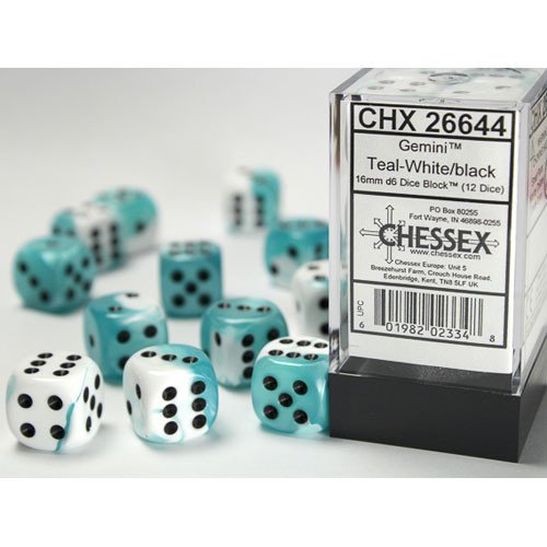 Chessex Gemini 16mm D6 12ct Dice Set